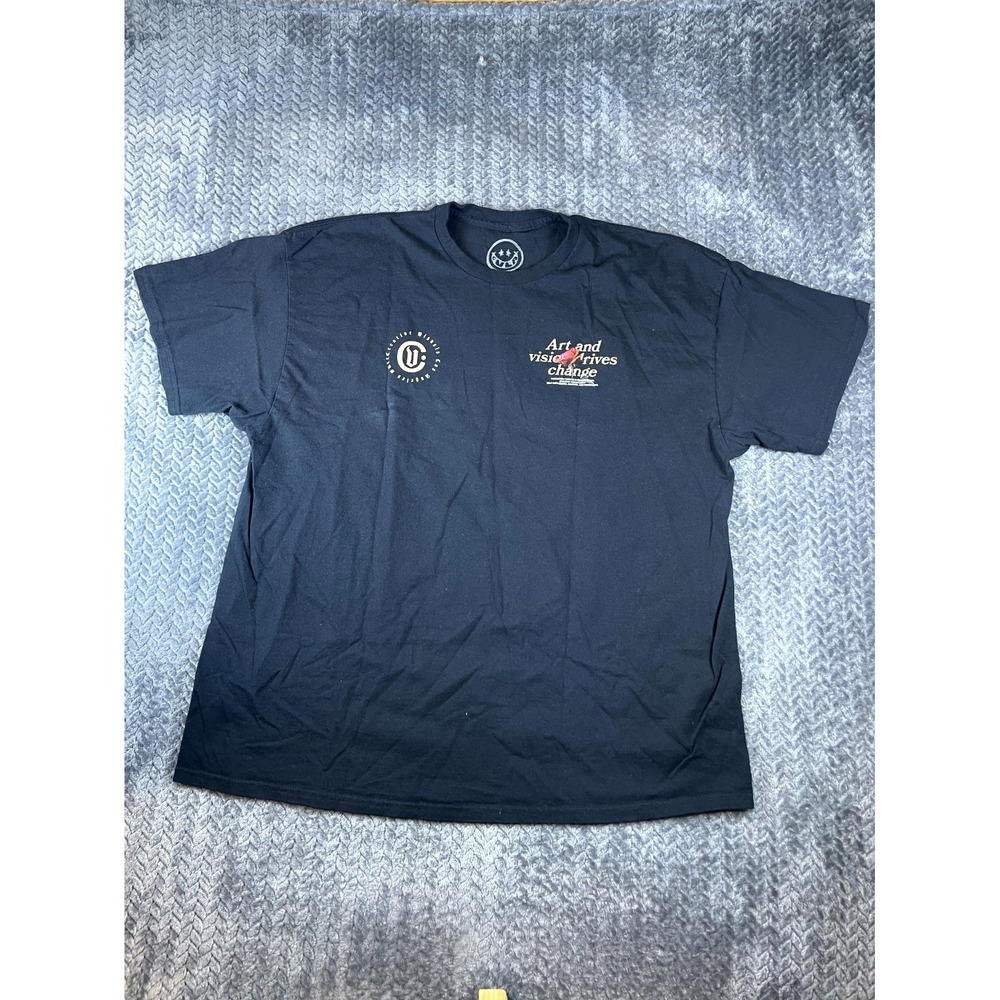 CVLA T-Shirt Mens 2XL Black Art and Vision Drives Change Double Sided Crew Neck